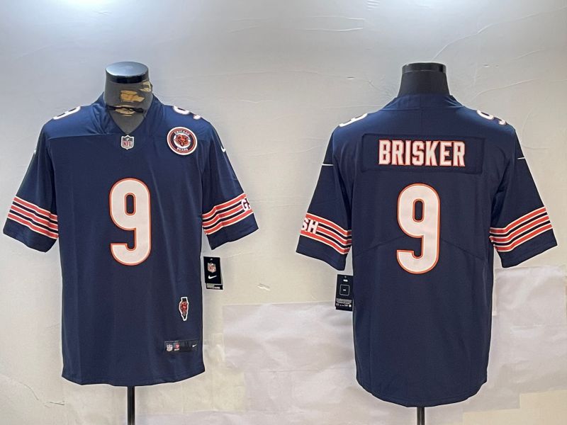 Men Chicago Bears #9 Brisker Blue 2024 Nike Limited NFL Jersey style 2->oakland raiders->NFL Jersey